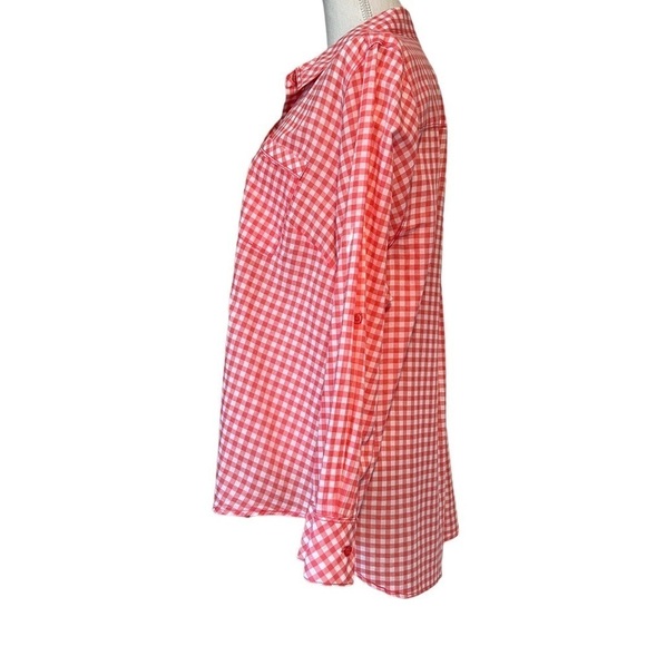 LANE BRYANT WOMENS PINKISH CHECKERED BUTTONED DOWN SHIRT SIZE 20 - Picture 3 of 9